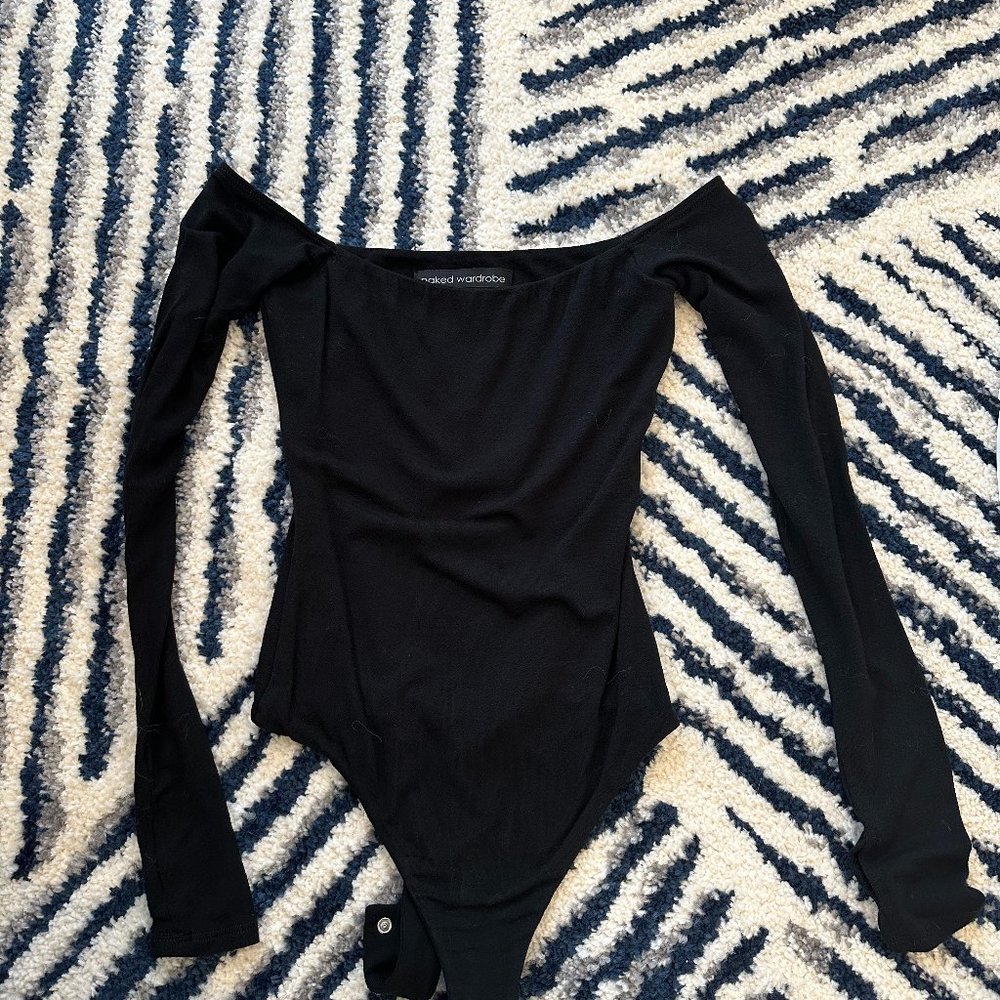 Naked Wardrobe Off Shoulder Bodysuit Small